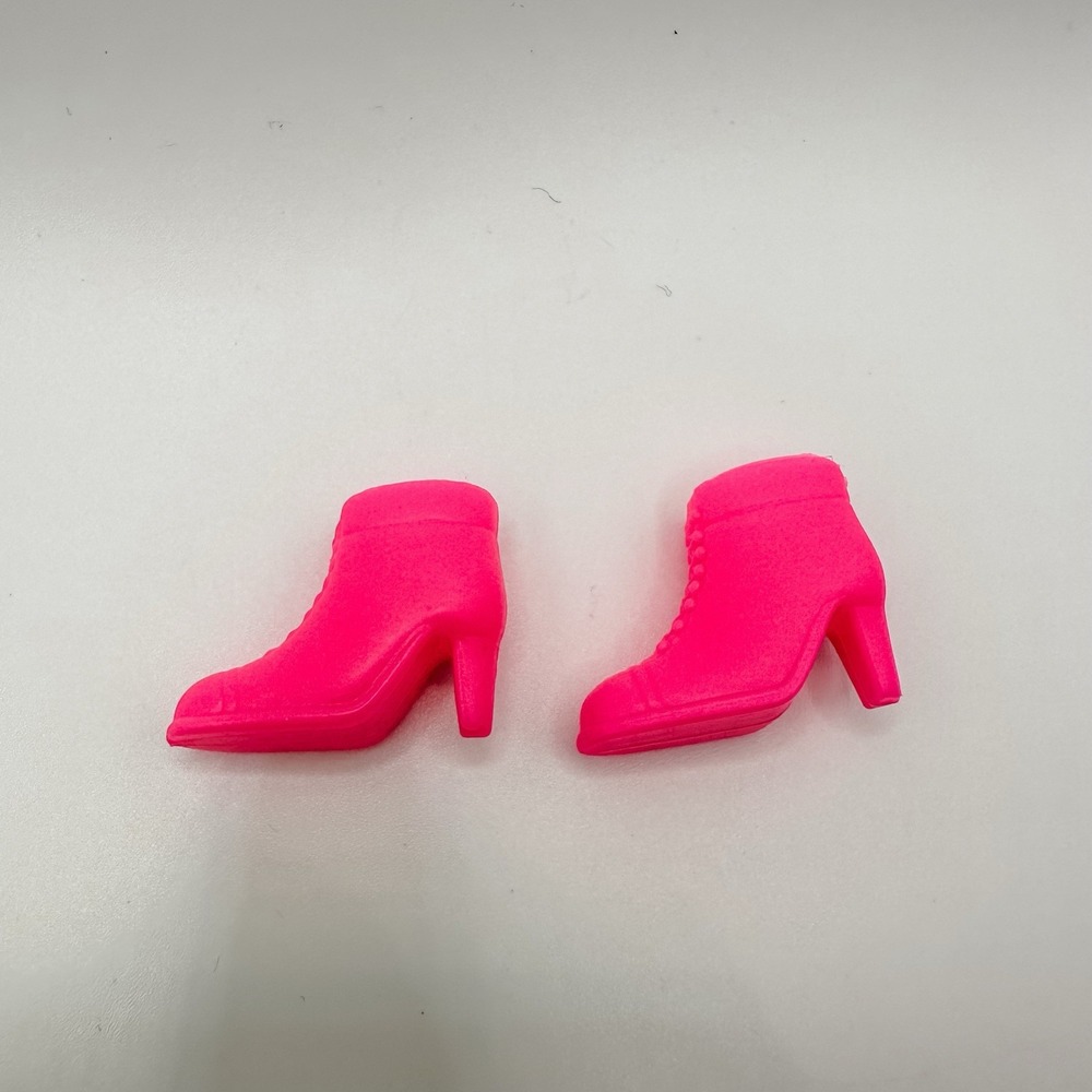 VTG 90's Barbie‎ Doll Shoes Boots Hot Pink Short Booties High Heel